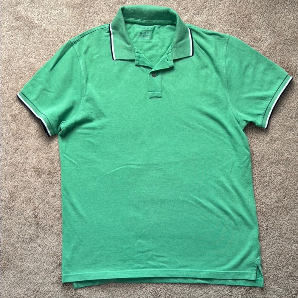 J. Crew Green Polo Shirt with Classic Design